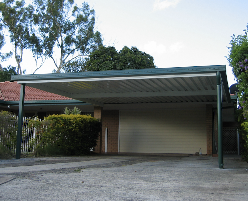 Flat Roof Wall Attached Carport - Carport Kits